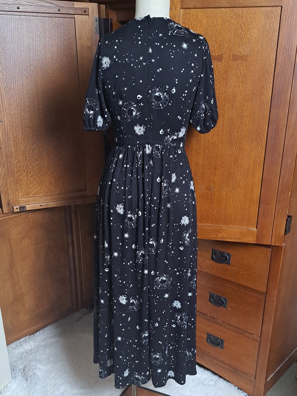 Disturbia Comet Celestial Puff Sleeve Midaxi Dress ✨ US 2 / UK 6 NWT - Picture 10 of 14